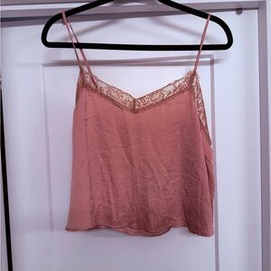 wild fable Lace-Trim Spaghetti Strap Cami in Dusty Rose